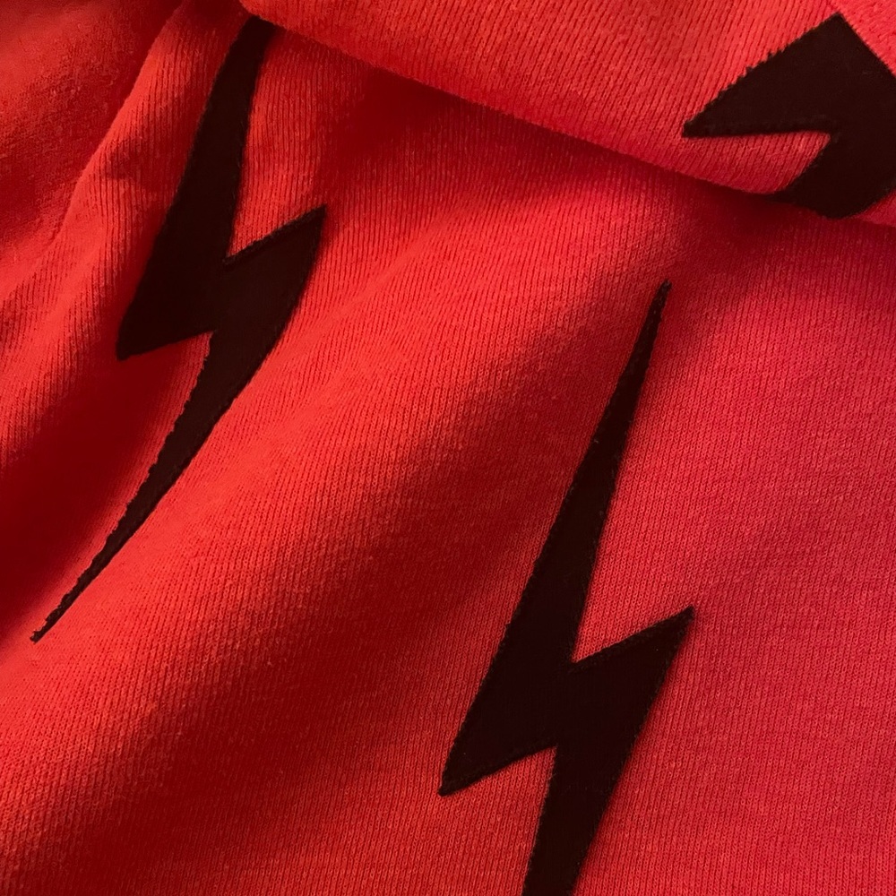 Aviator Nation Lightening Bolt Sweatshirt Red Large